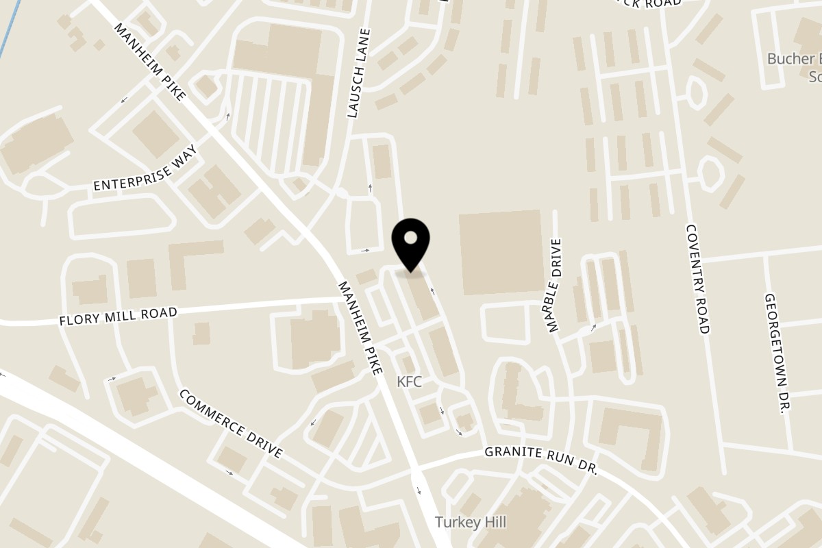 Map showing the location of Sai Gon Cafe on 1575 Manheim Pike in Lancaster